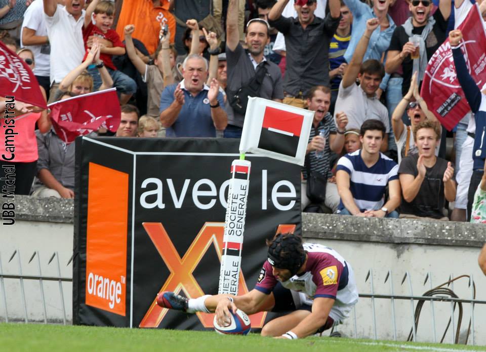 Romain Lonca marque le premier essai face à Clermont