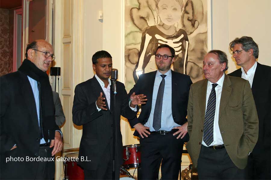 José Reiffers, Ashok Adicéam qui présente le lieu, Alexandre Lemaire, André Reix et Jean-Louis Albentoza
