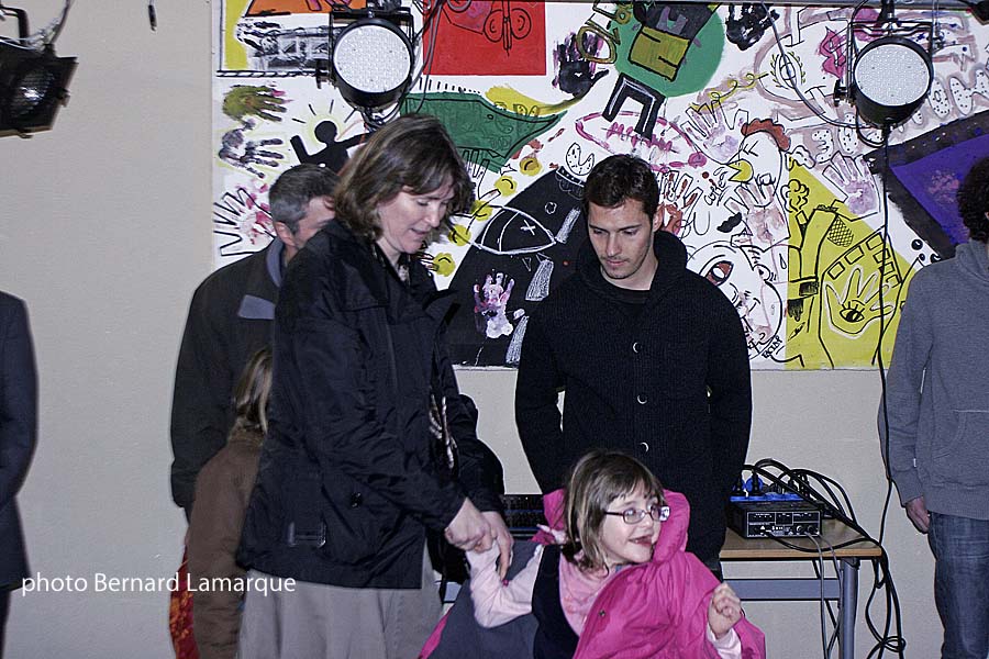 Sylvie Levécot et sa fille Laure avec Ludovic Obraniak