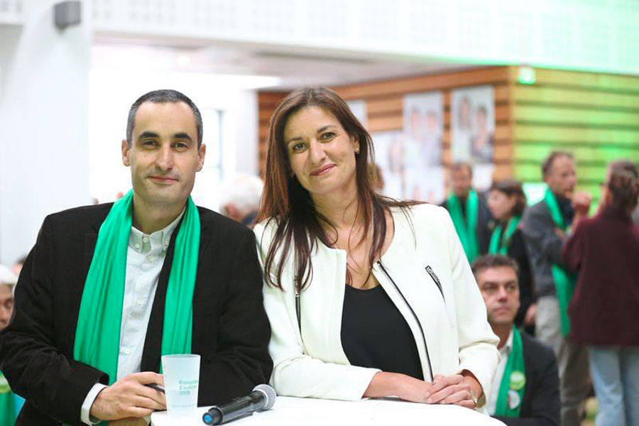 Françoise Coutant (à droite) et son colistier Nicolas Thierry, tête de liste Gironde