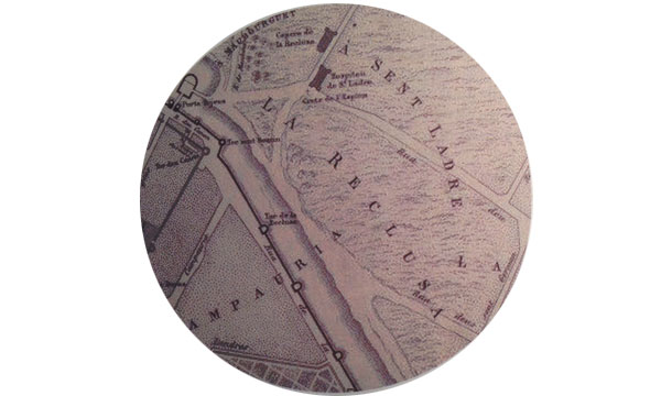 Extrait du plan de Bordeaux en 1450