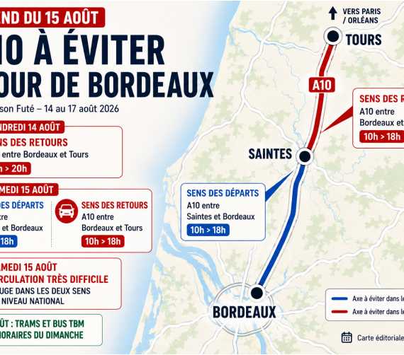 15 août : quels axes et horaires éviter autour de Bordeaux ?