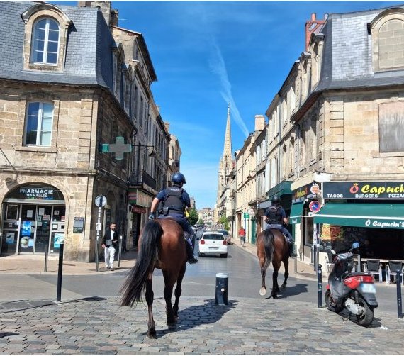 Bordeaux : la police à cheval attire les regards à Saint-Michel