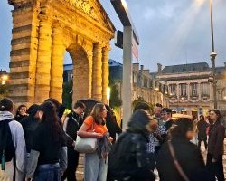 Fin de manifestation place de la Place de la Victoire à Bordeaux