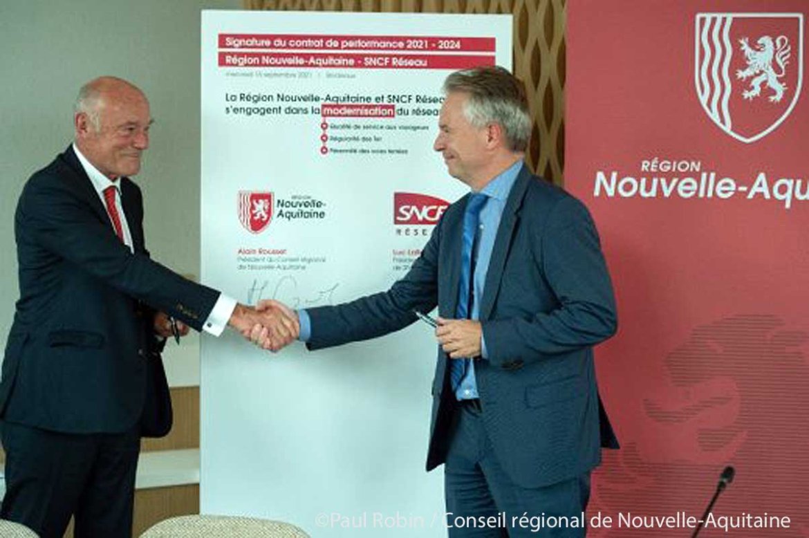 Contrat de performance signé entre SNCF-réseau et la Nouvelle Aquitaine